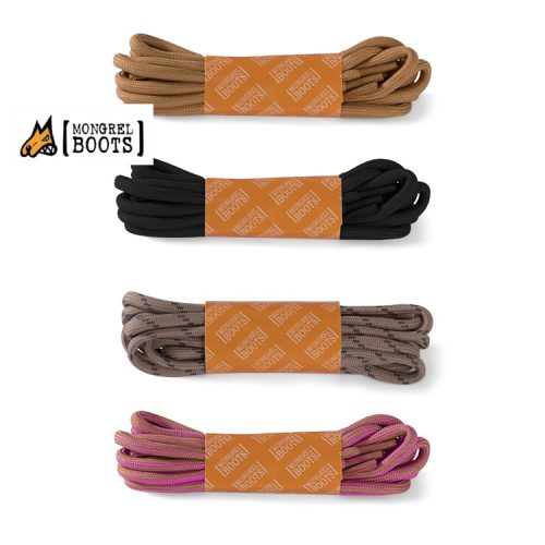 MONGREL - BOOT LACES - WHEAT, BLACK, STONE & PINK