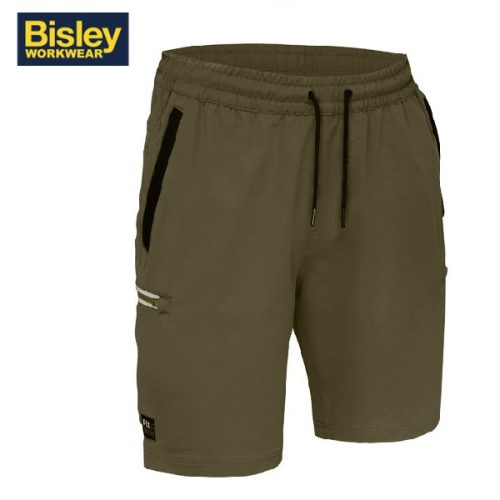 BISLEY- Flx & Move™ 4-Way Stretch Elastic Waist Cargo Short (BSHC1333) - NAVY, STONE, GREEN, CHARCOAL OR BLACK