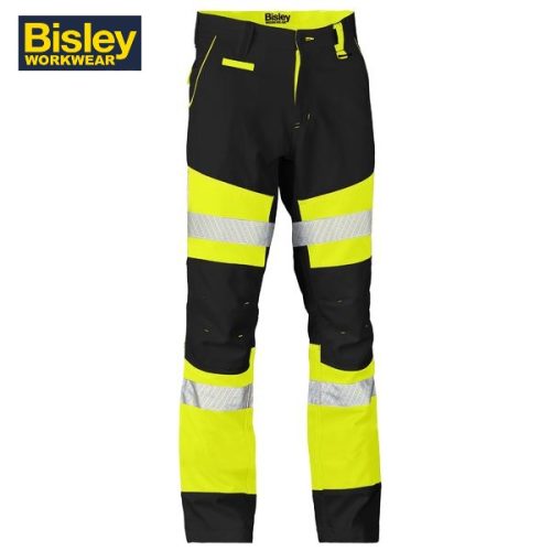 BISLEY- Taped Biomotion Two Tone Pants (BP6412T) - BLACK/YELLOW, OR NAVY/ORANGE